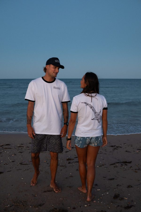 Unisex Little Shark Big Shark Ringer Tee - Image 4