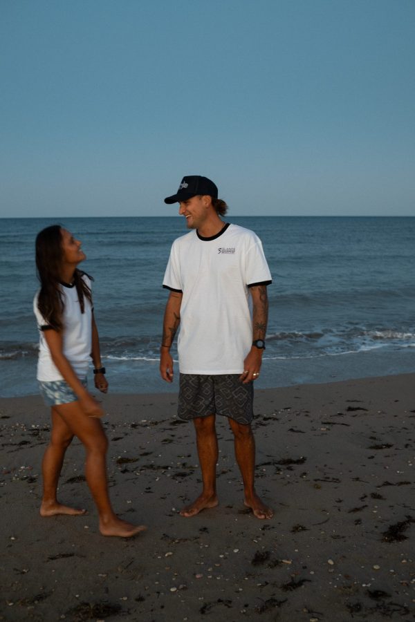 Unisex Little Shark Big Shark Ringer Tee - Image 3