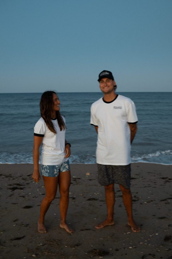 Unisex Little Shark Big Shark Ringer Tee - Image 2