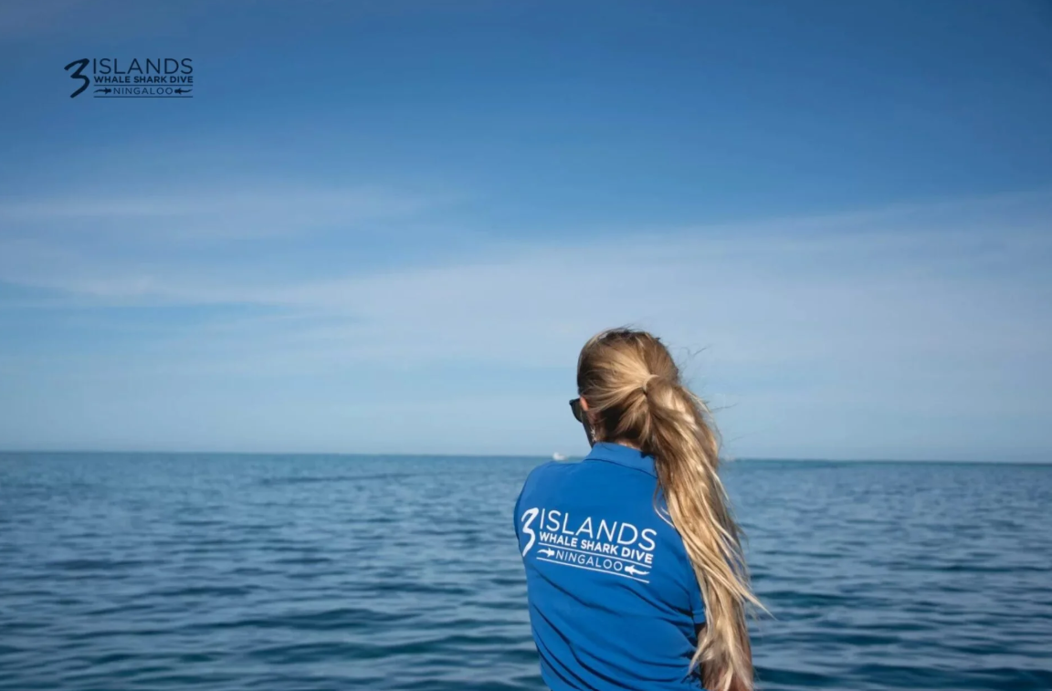 Crew member looking across the ocean during the return to Exmouth
