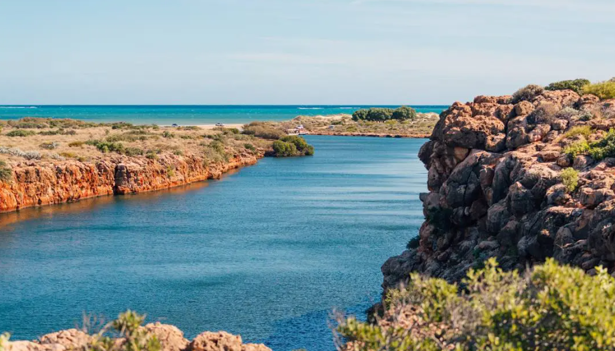 Cape Range National Park near Exmouth Rocky coastal inlet in Cape Range National Park near Exmouth
